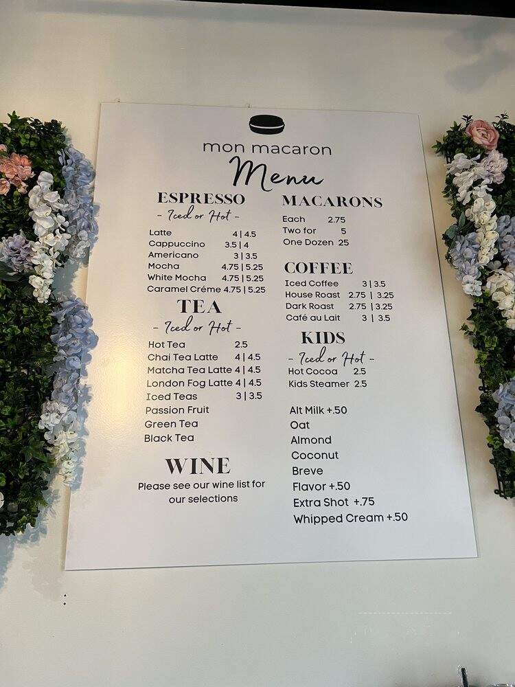 Mon Macaron - Raleigh, NC menu_pic