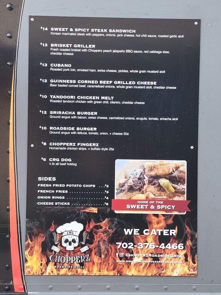 Chopperz Roadside Grill - Las Vegas, NV menu_pic