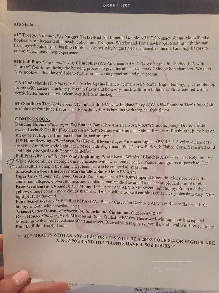 Maxx Restaurant - Warrendale, PA menu_pic