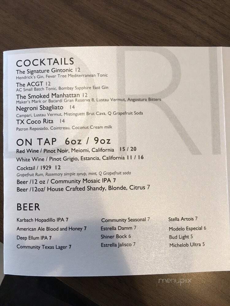AC Lounge - Dallas, TX menu_pic