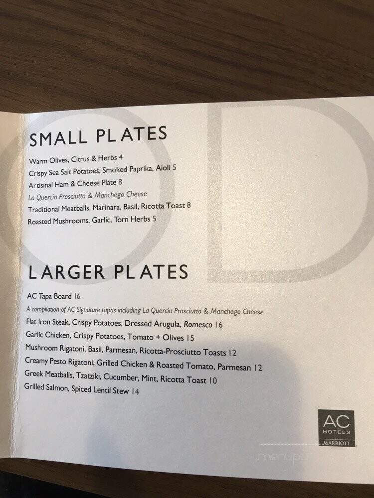AC Lounge - Dallas, TX menu_pic