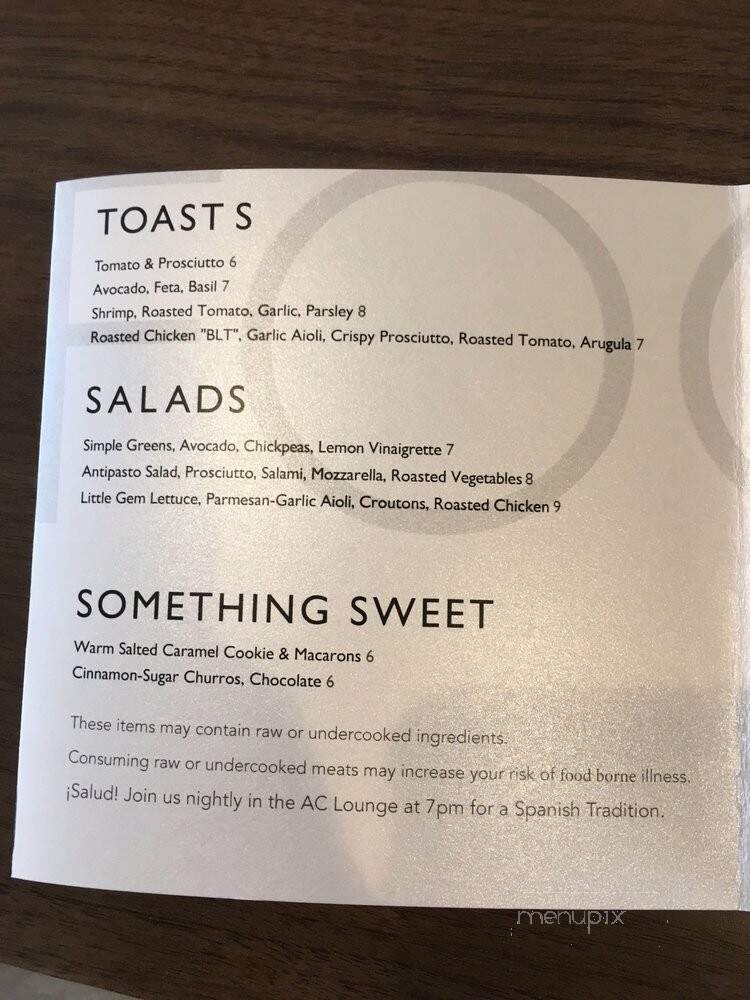 AC Lounge - Dallas, TX menu_pic