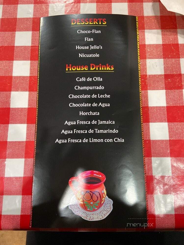 La Flama - Los Angeles, CA menu_pic