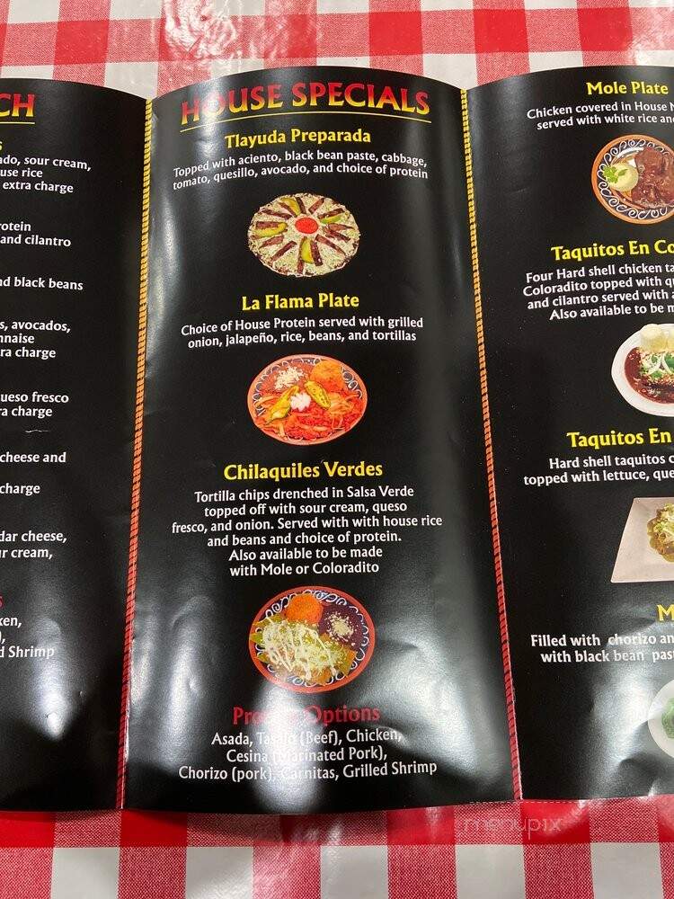 La Flama - Los Angeles, CA menu_pic