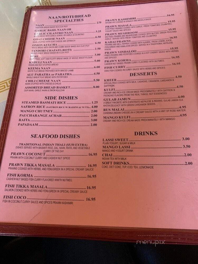 Star India Curry and Grill - Sacramento, CA menu_pic