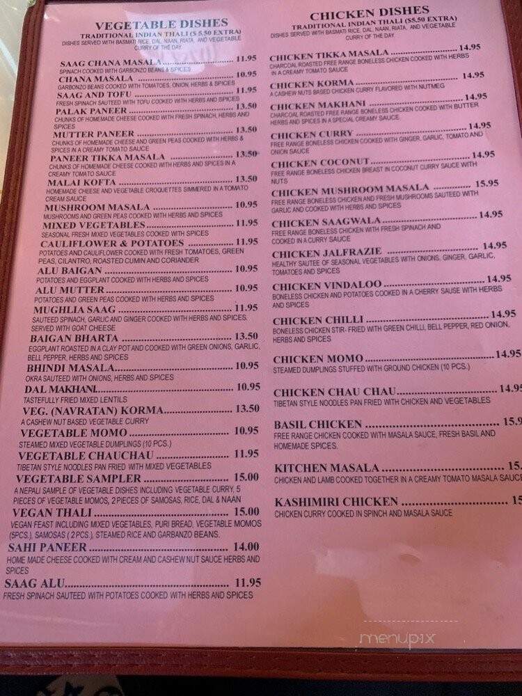 Star India Curry and Grill - Sacramento, CA menu_pic