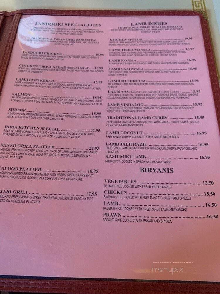Star India Curry and Grill - Sacramento, CA menu_pic