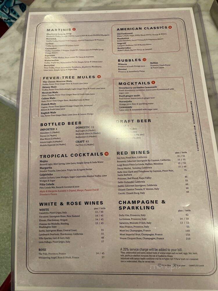 Cafe Americano - Miami Beach, FL menu_pic