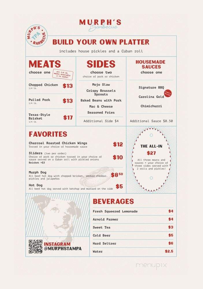 Murph's Barbeque - Tampa, FL menu_pic