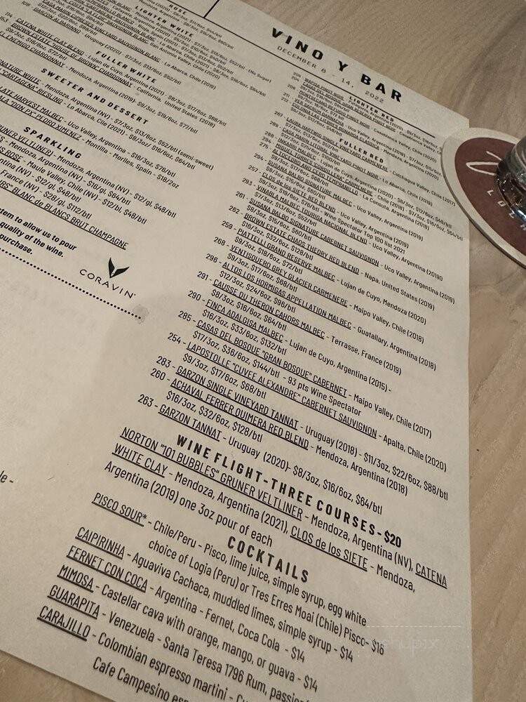 El Vinedo Local - Atlanta, GA menu_pic