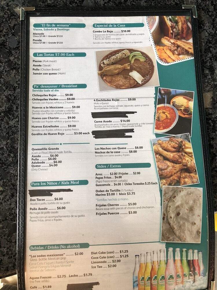 La Baja Cocina Mexicana - Des Moines, IA menu_pic