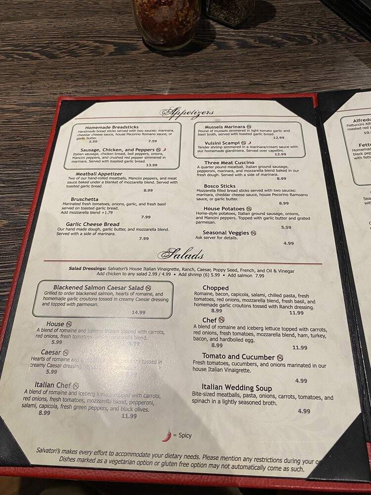 Salvatori's Authentic Italian Eatery - Fort Wayne, IN menu_pic