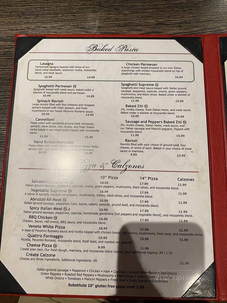 Salvatori's Authentic Italian Eatery - Fort Wayne, IN menu_pic