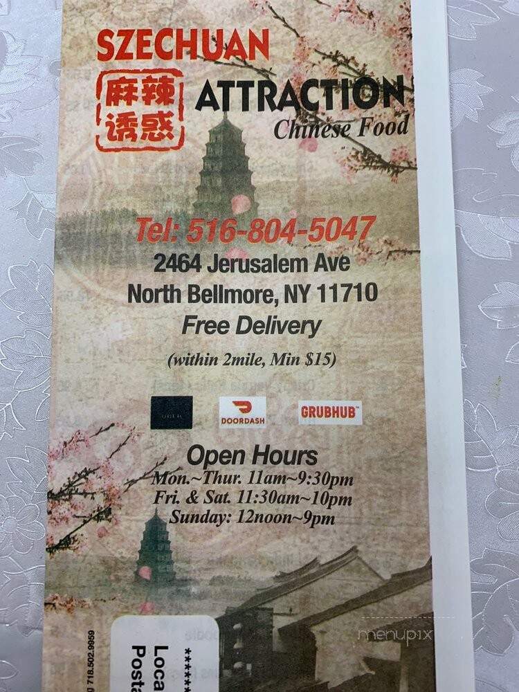 Szechuan Attraction - Bellmore, NY menu_pic