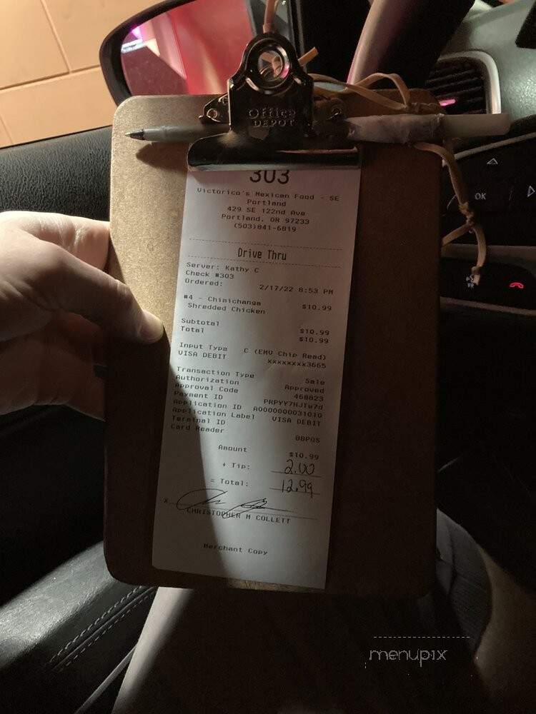 Victorico's Mexican Food - Portland, OR menu_pic