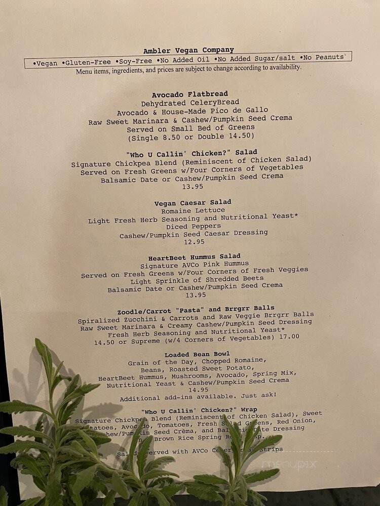 Ambler Vegan - Ambler, PA menu_pic