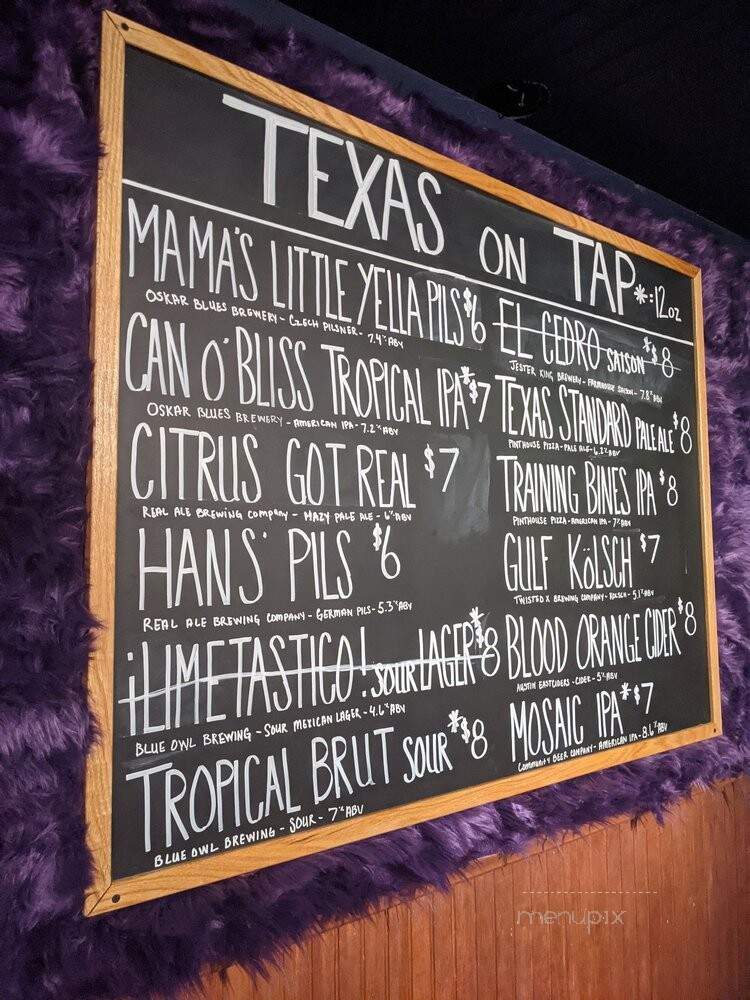 Sunny's Backyard - Austin, TX menu_pic
