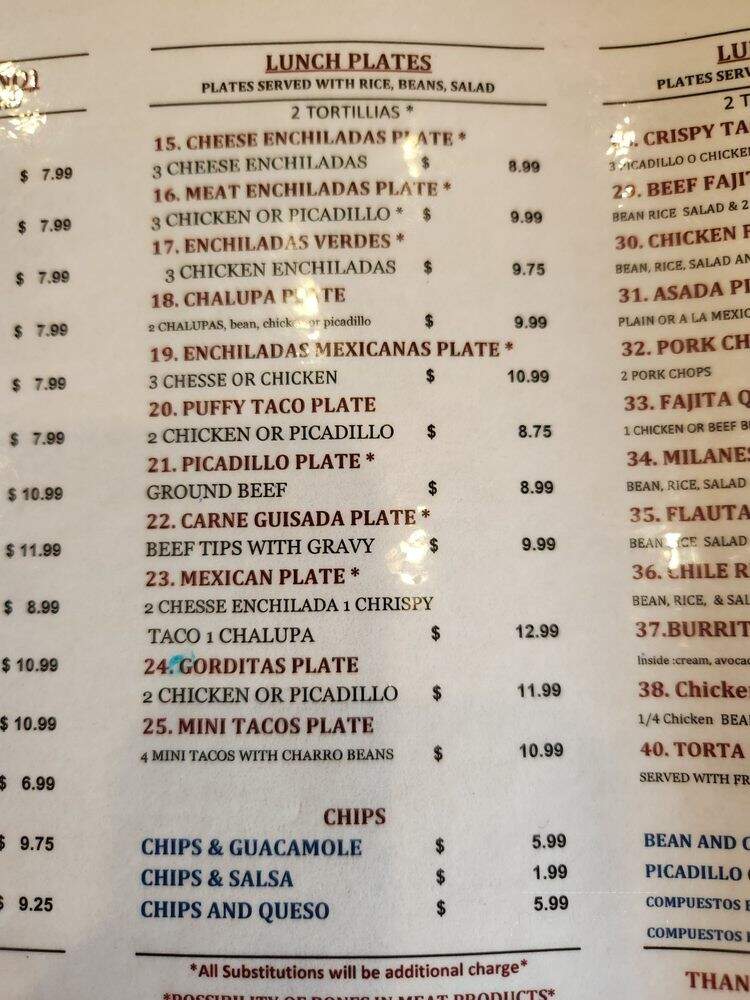 Tamalitos - San Antonio, TX menu_pic