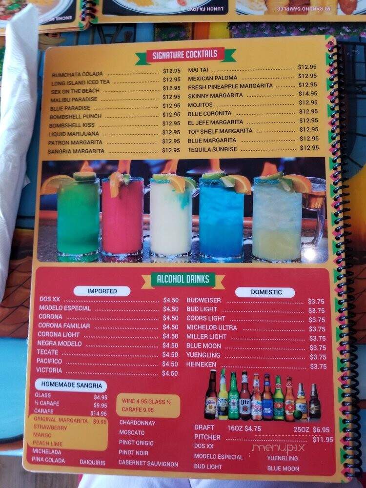 Mi Rancho - Fredericksburg, VA menu_pic