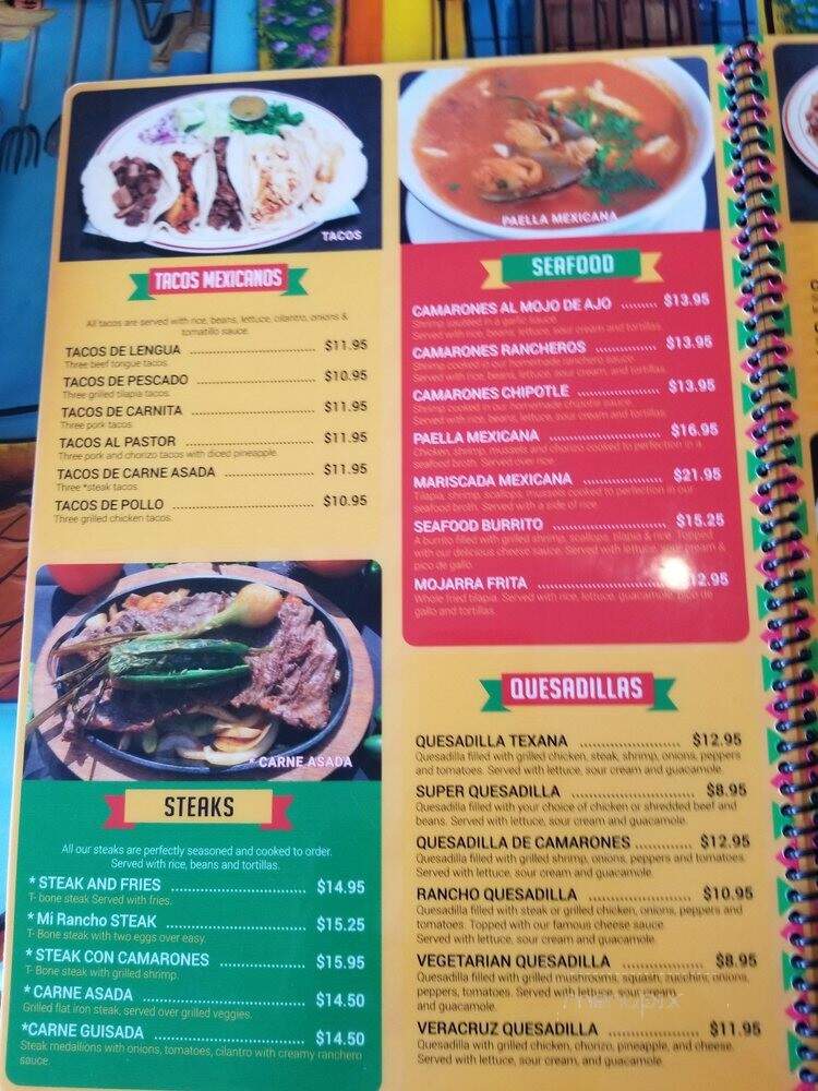 Mi Rancho - Fredericksburg, VA menu_pic