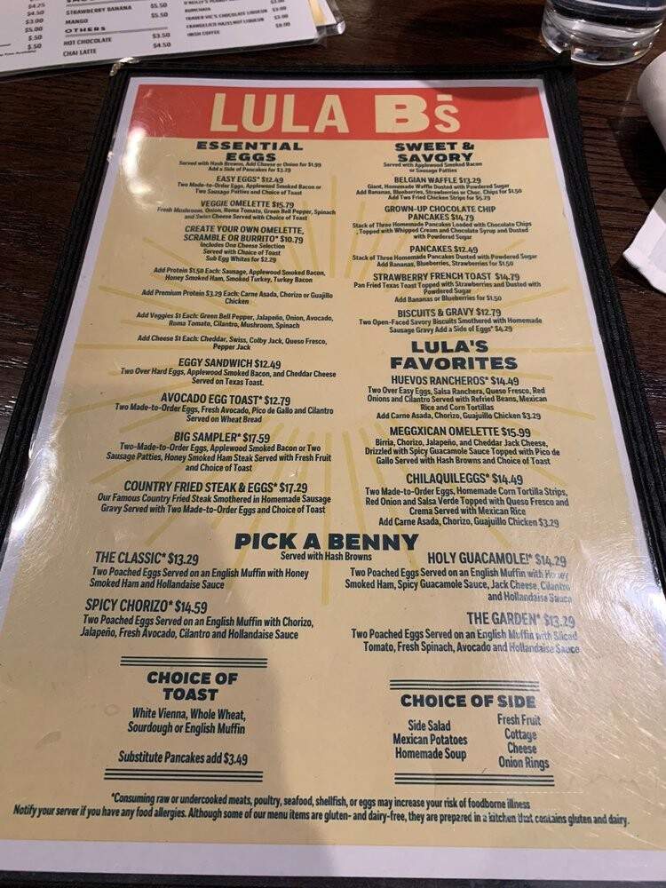 Lula B's Breakfast Brunch and Bar - Omaha, NE menu_pic