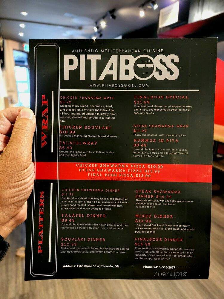 Pitaboss Grill - Toronto, ON menu_pic