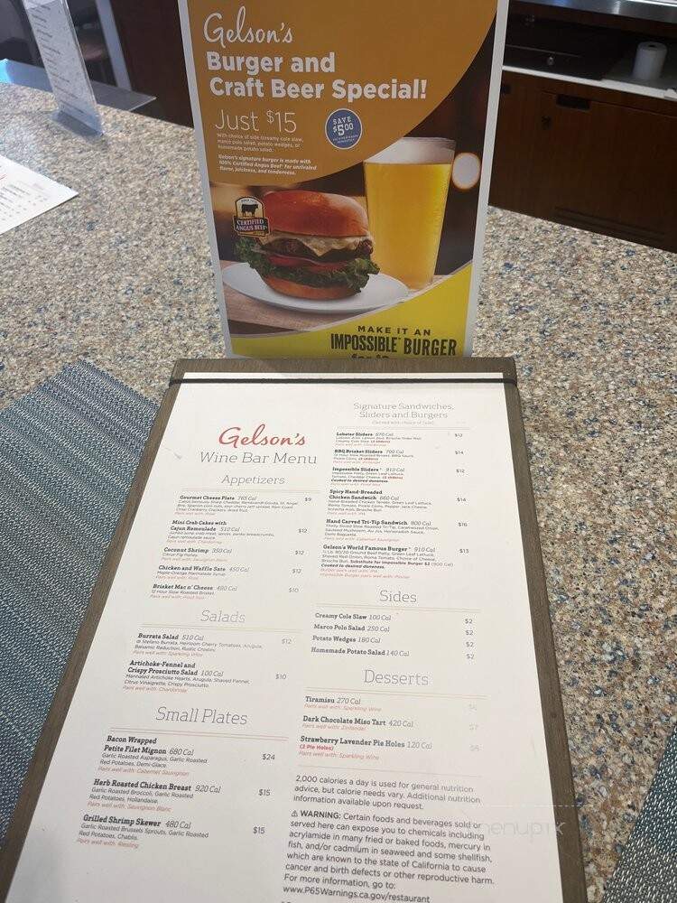 Gelson's Wine Bar - Long Beach, CA menu_pic