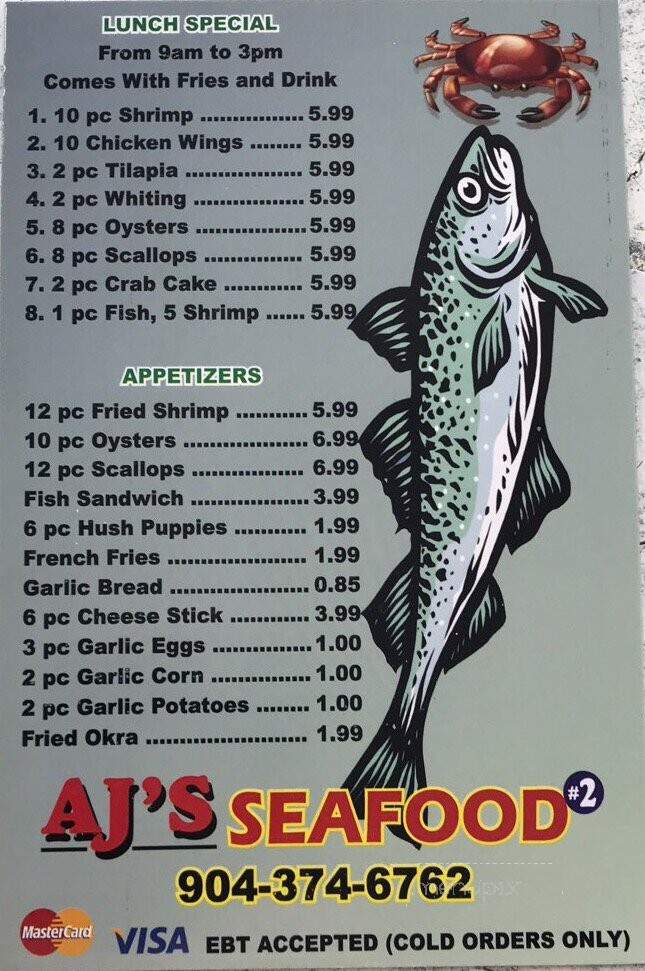 AJ Seafood - Jacksonville, FL menu_pic