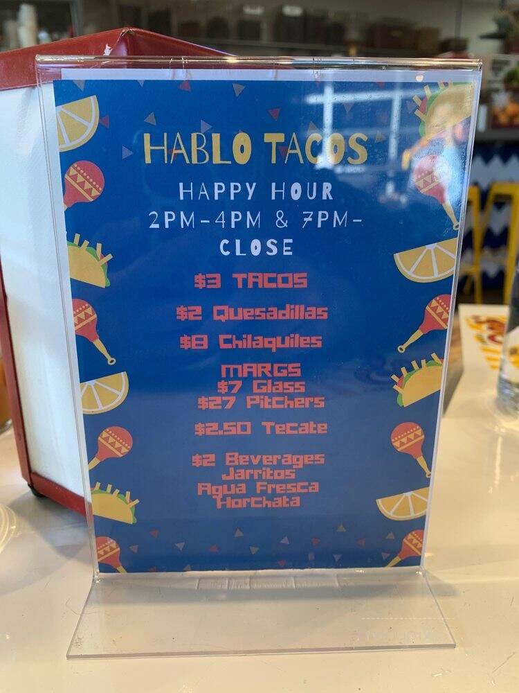 Hablo Tacos - Bend, OR menu_pic