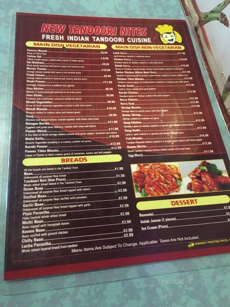 New Tandoori Nites - Mississauga, ON menu_pic