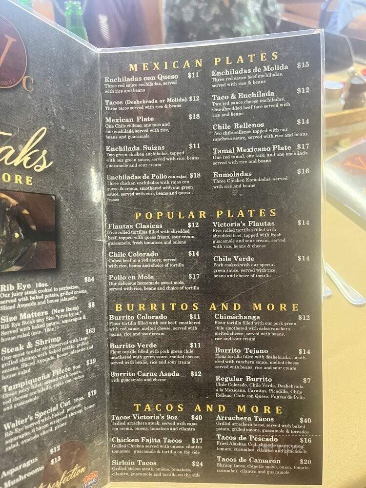 Victorias Restaurant - Canutillo, TX menu_pic