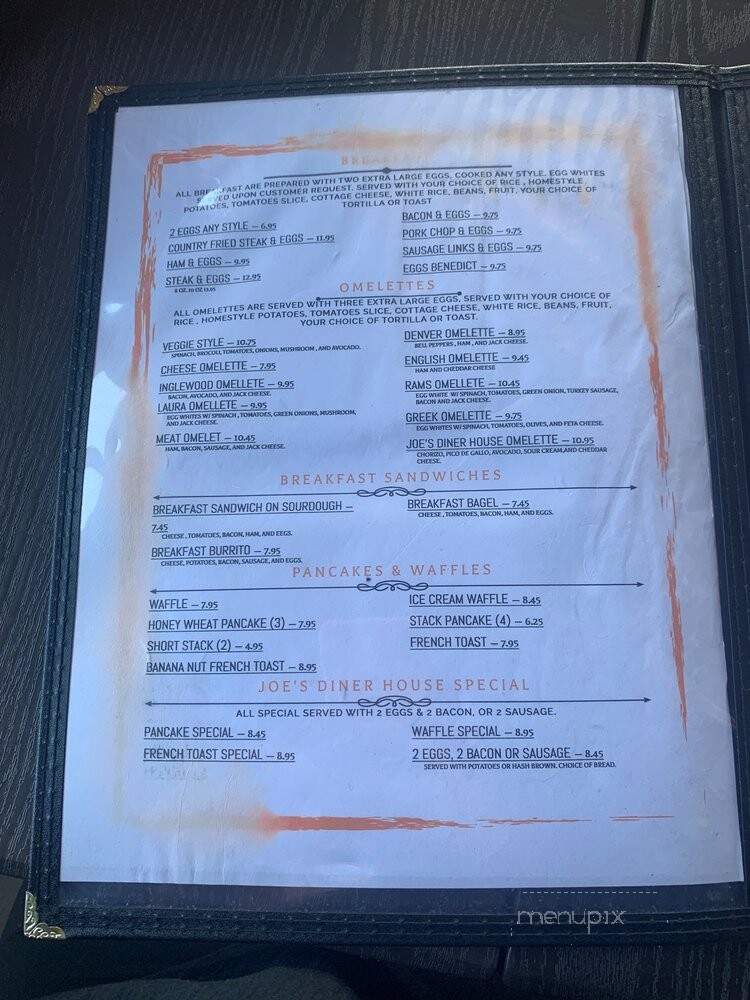 Joe's Diner House - Inglewood, CA menu_pic