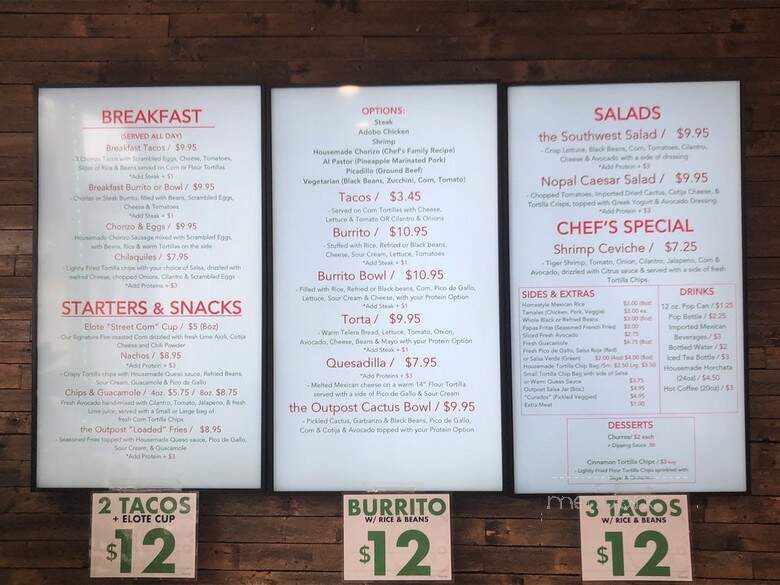 The Outpost Mexican Eatery - Downers Grove, IL menu_pic