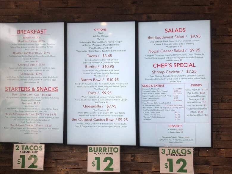 The Outpost Mexican Eatery - Downers Grove, IL menu_pic