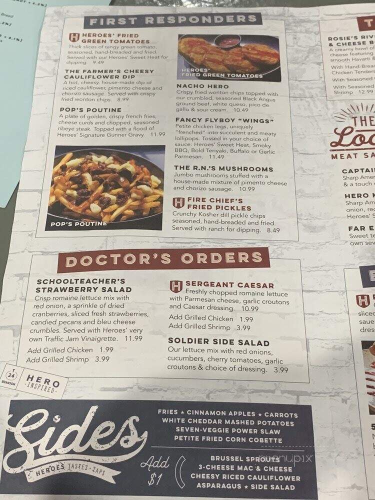 Heroes Tastes + Taps - Branson, MO menu_pic