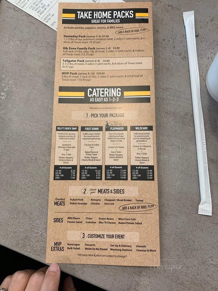 Billy Sims Barbecue - Junction City, KS menu_pic