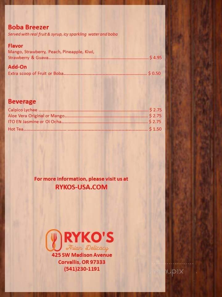 Ryko's Asian Delicacy - Corvallis, OR