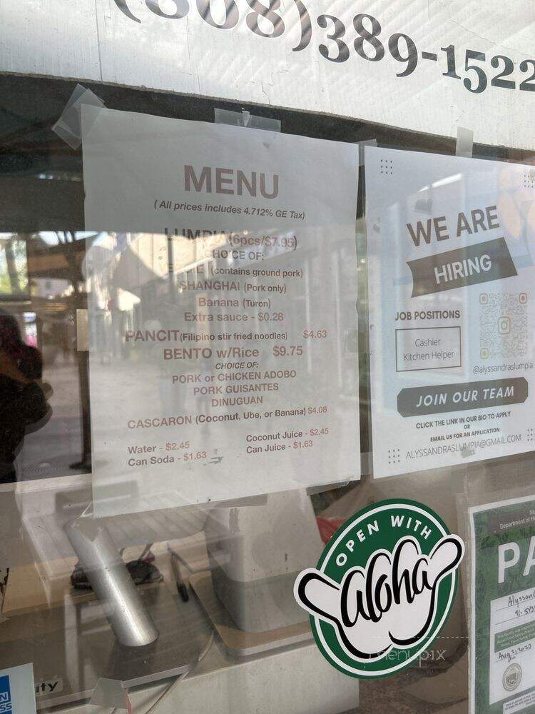 Alyssandra's Lumpia Express - Kapolei, HI menu_pic