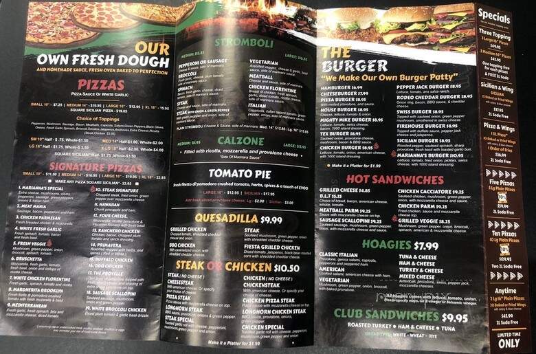 Marianns Pizza - Philadelphia, PA menu_pic