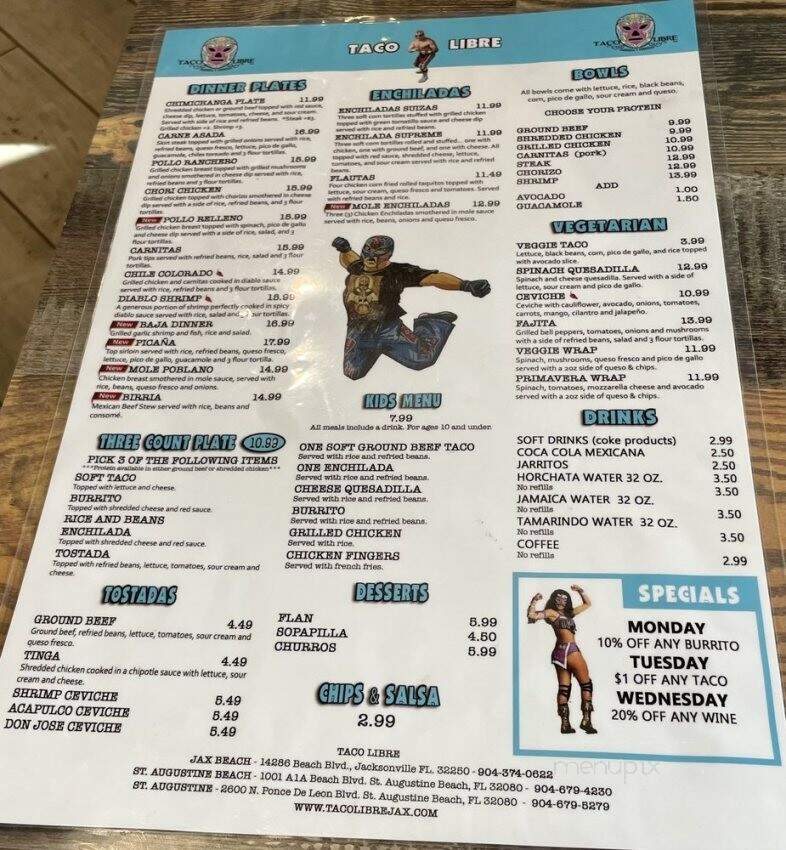 Taco Libre - Saint Augustine, FL menu_pic