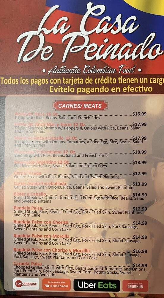 La Casa de Peinado - Pembroke Pines, FL menu_pic