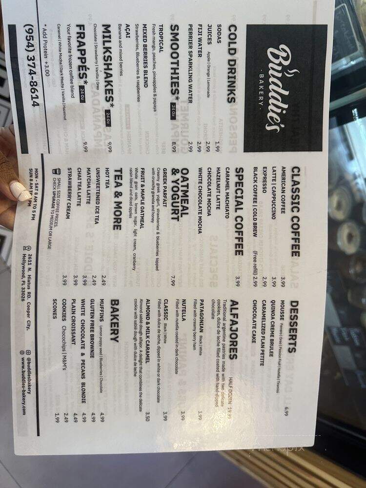 Buddies Bakery - Hollywood, FL menu_pic