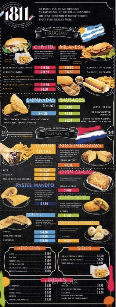 1811 Miami - Miami, FL menu_pic