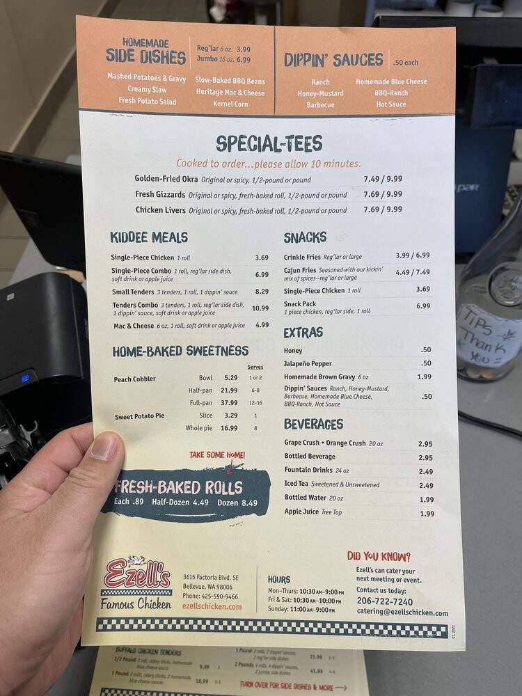 Ezell's Famous Chicken - Bellevue, WA menu_pic