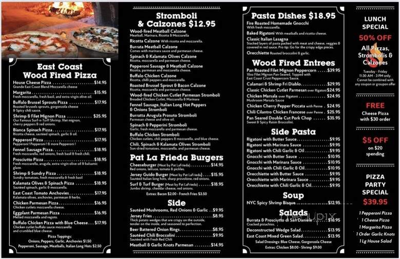 East Coast Crust -Wood Fired Pizza & Sushi Bar - Hawthorne, NJ menu_pic