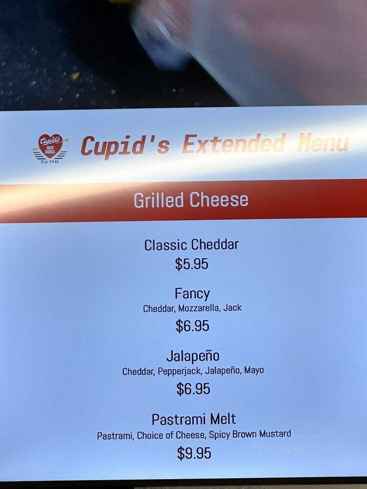 Cupid's Hot Dogs - Fullerton, CA menu_pic