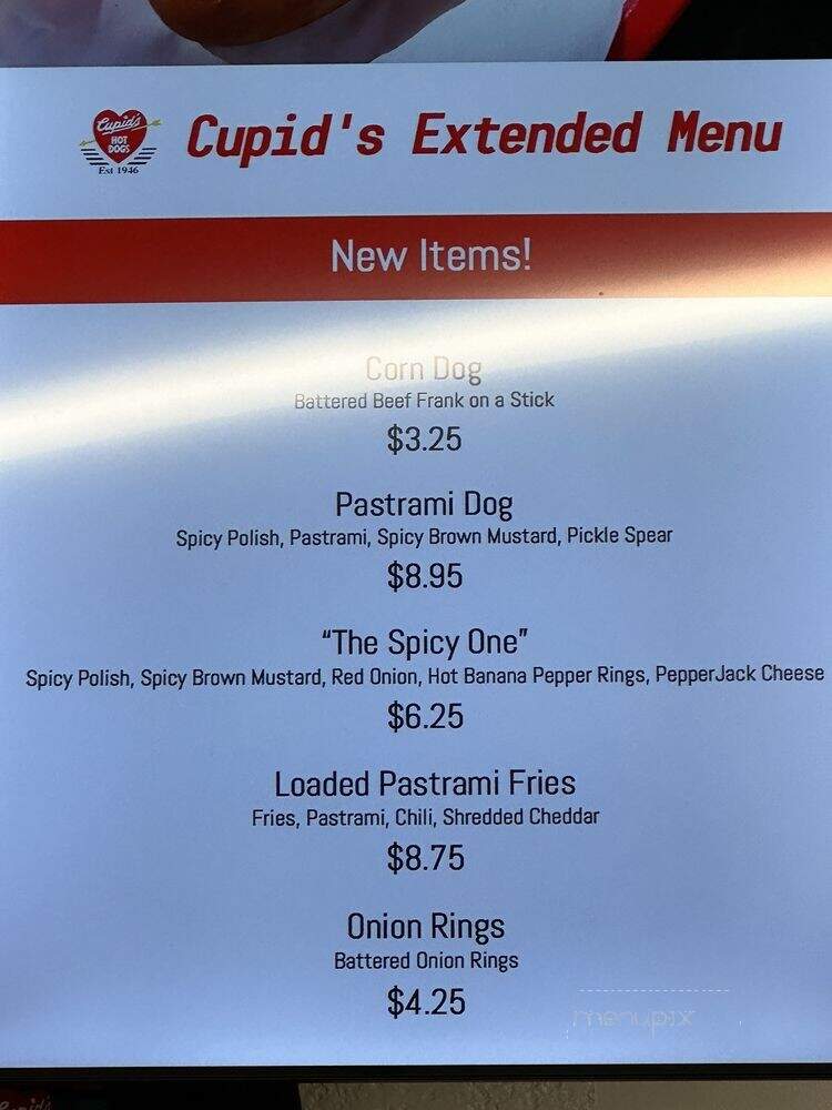Cupid's Hot Dogs - Fullerton, CA menu_pic