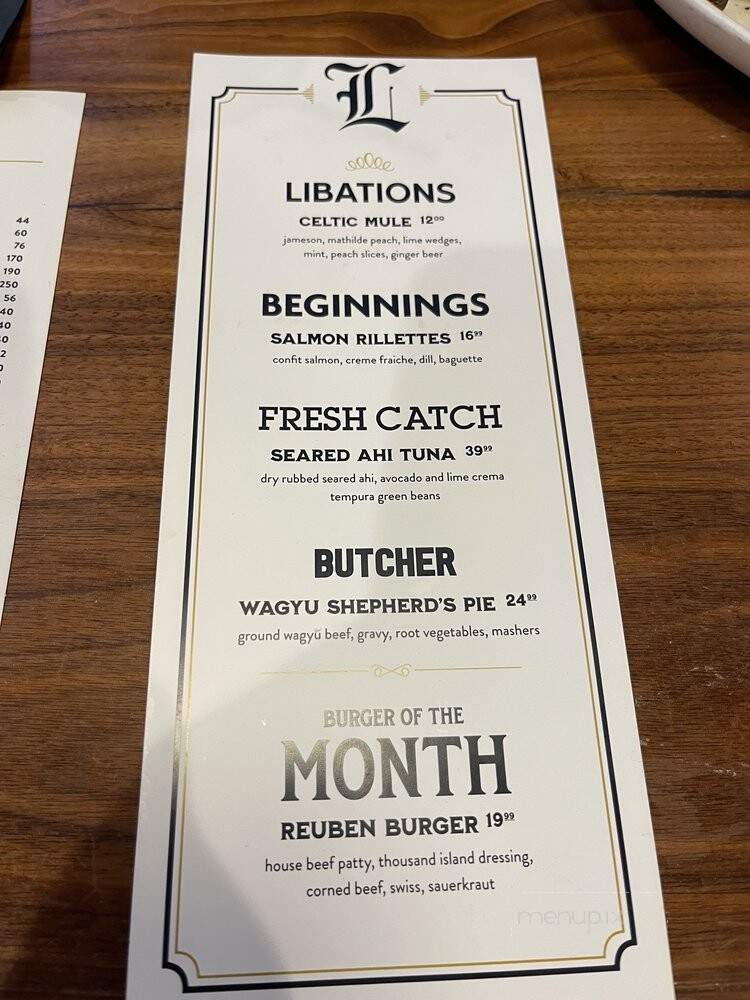 The League Kitchen & Tavern - Bee Cave, TX menu_pic