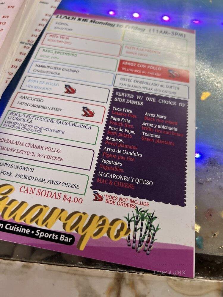 Guarapo Restaurant Sports Bar - Brooklyn, NY menu_pic