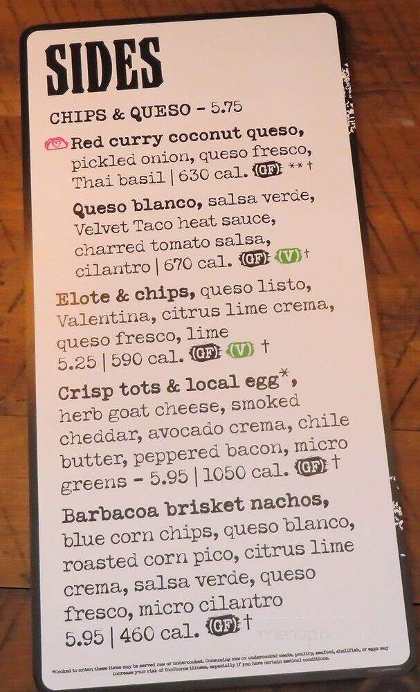 Velvet Taco - Houston, TX menu_pic